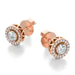 Kolczyki z diamentami różowe złoto AJK_030